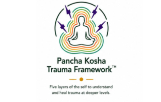 Pancha Kosha Trauma Framework logo representing holistic trauma healing through five layers of the self and mind-body awareness.