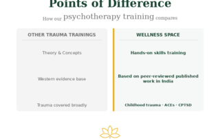 Points of difference — how the Wellness Space psychotherapy training compares to other trauma trainings in India