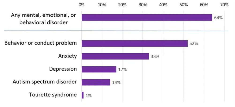 Figure 2: Percentage of ADHD children with some additional/other disorder (Source: CDC website)