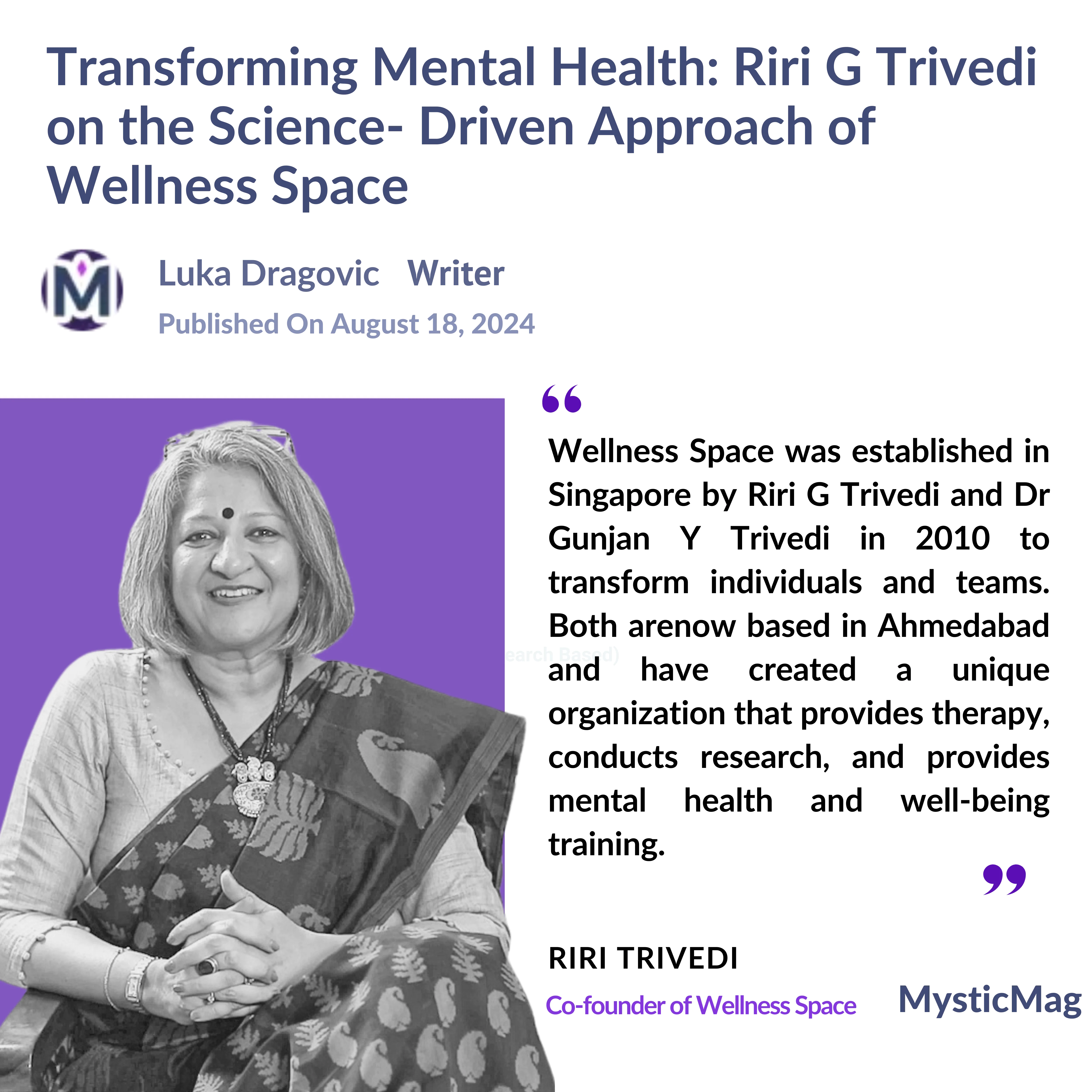 Transforming mental health (Science-driven approach of Wellness Space)