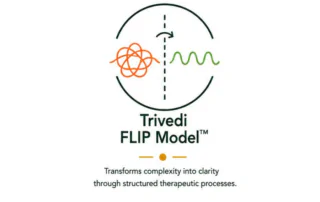 Trivedi FLIP Model logo representing transformation from psychological complexity to clarity through structured therapeutic processes.