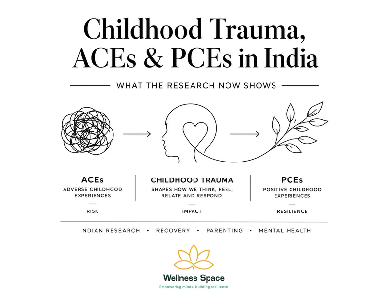 Childhood Trauma, ACEs and PCEs in India — risk, impact and resilience. Wellness Space research on Indian populations.
