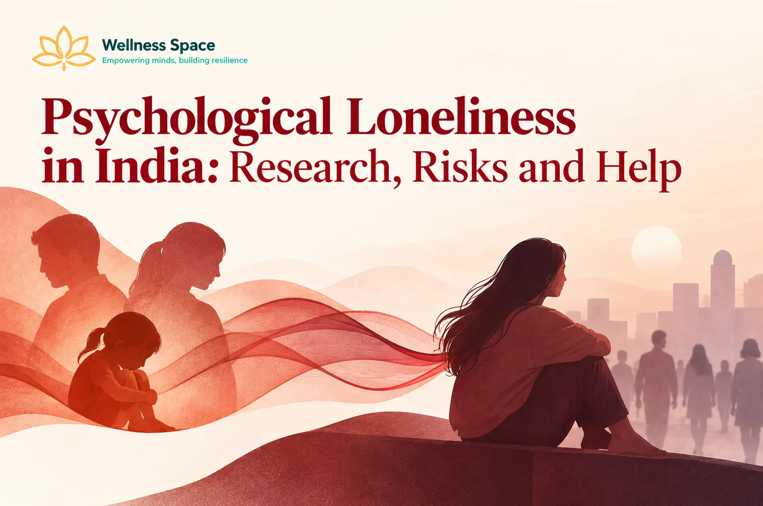 Person sitting alone at a crowded Indian family gathering — psychological loneliness