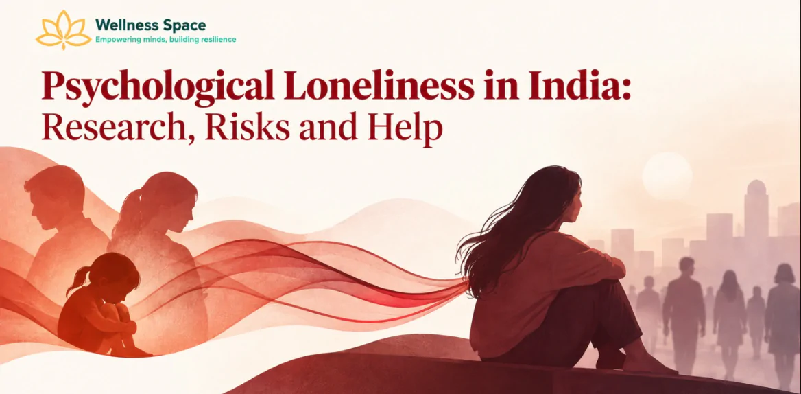 Person sitting alone at a crowded Indian family gathering — psychological loneliness